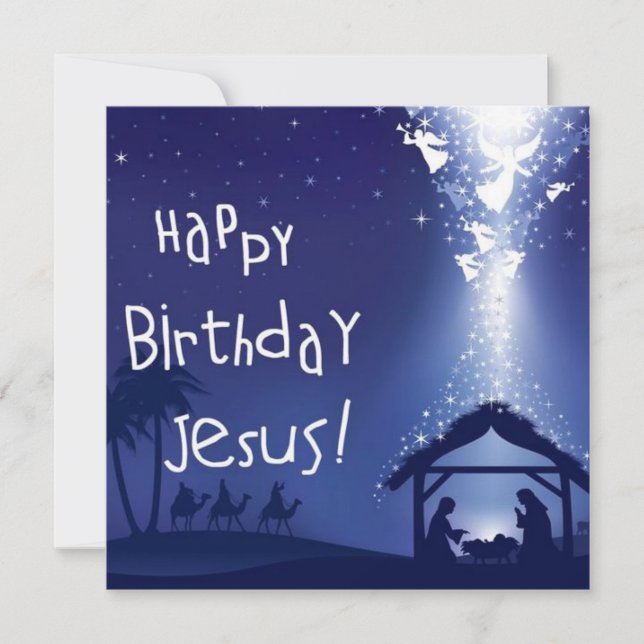 Happy Birthday Jesus Christmas Invitation (Front)