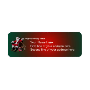 HAPPY BIRTHDAY JESUS CHRISTMAS RETURN ADDRESS LABEL