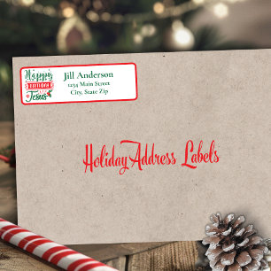 Happy Birthday Jesus Christmas Return Address Label