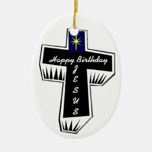 Happy Birthday Jesus Christmas Tree Ornament
