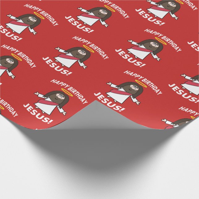 Happy Birthday Jesus Christmas Xmas Wrapping Paper (Corner)