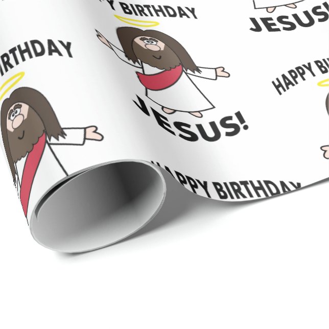 Happy Birthday Jesus Christmas Xmas Wrapping Paper (Roll Corner)