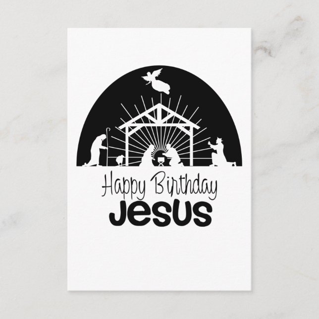 Happy Birthday Jesus Enclosure Card (Front)