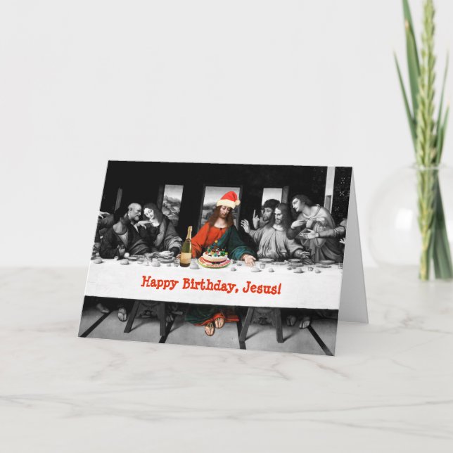 Happy Birthday, Jesus! Funny Christmas Holiday Card (Front)
