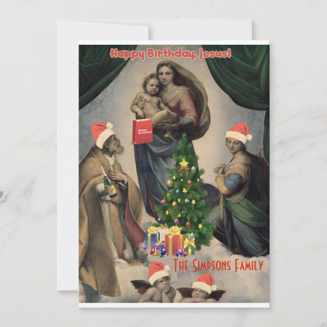 Happy Birthday, Jesus! Funny Christmas Invitation (Front)