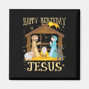 Happy Birthday Jesus Matching Family Xmas Pyjamas Magnet