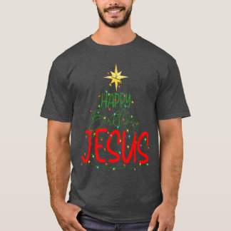 Happy Birthday Jesus Merry Christmas Pajamas Xmas T-Shirt