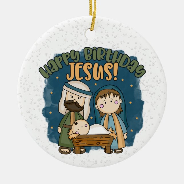 Happy Birthday Jesus Ornament (Front)