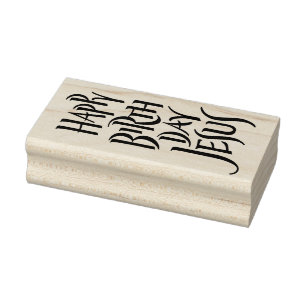 Happy Birthday Jesus Real Christmas Calligraphy Rubber Stamp