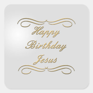 Happy Birthday Jesus Square Sticker