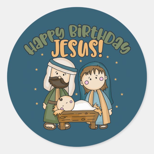 Happy Birthday Jesus Stickers (Front)