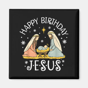 Happy Birthday Jesus Ugly Christmas Sweater Christ Magnet