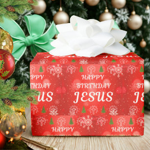 Happy Birthday Jesus Wrapping Paper, Christmas Wrapping Paper