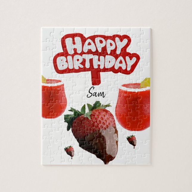 Happy Birthday Jigsaw Puzzle Strawberry (Vertical)