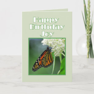 Happy Birthday Joy Monarch Butterfly Card