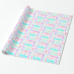 Happy Birthday Julie Colourful Custom Name Paper<br><div class="desc">The name currently reads Julie,  but can be customised to the name of your choice.  The background colour is also customisable.  This version of the design works best with four letter names.</div>