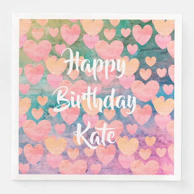 Happy Birthday #Kate party napkins by DAL (Front)