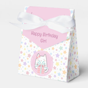 Happy Birthday Kawaii Cat with Gift Box