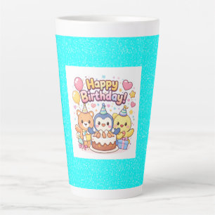 Happy Birthday Kawaii Style for All Ages Latte Mug