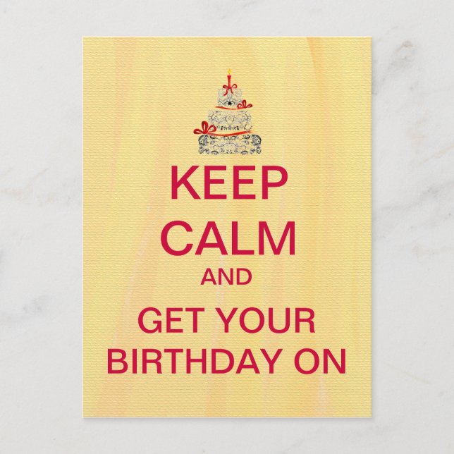 Happy Birthday Keep Calm Custom Postcard (Front)