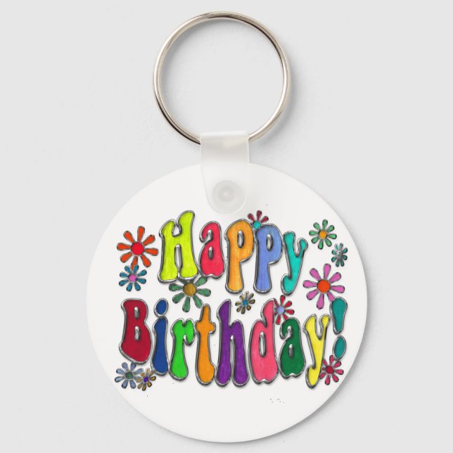 Happy Birthday Key Ring (Front)