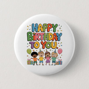 Happy Birthday Kids 6 Cm Round Badge