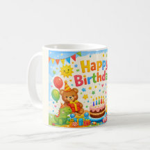Happy Birthday Kids Colorful Party Mug