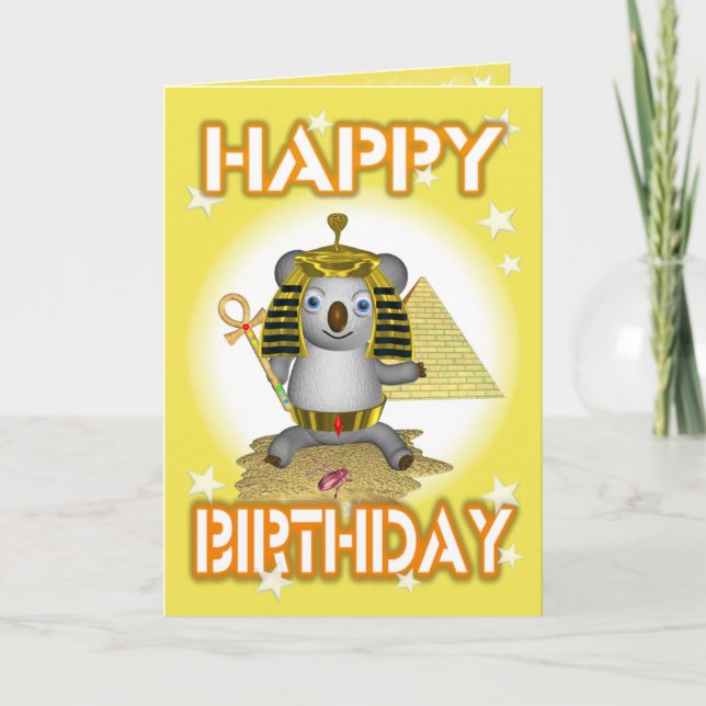 Happy Birthday King Tut Greeting Card (Front)