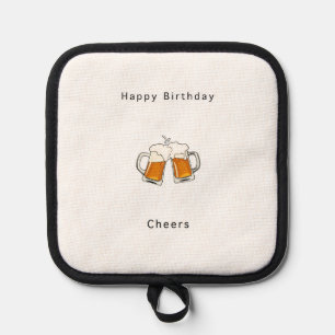 Happy Birthday kitchen accessory, Cheers beer Pot Holder
