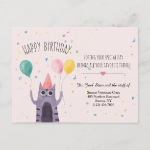 Happy Birthday Kitty Postcard