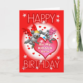 Happy Birthday Koala Hearts Greeting Card
