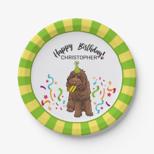 Happy Birthday Labradoodle  Dog Party Paper Plate