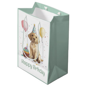 Happy Birthday Labrador Retriever Dogs Medium Gift Bag