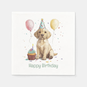 Happy Birthday Labrador Retriever Dogs Napkin