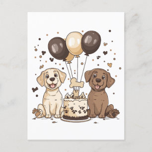 Happy Birthday Labrador Retriever Dogs Postcard