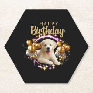 Happy Birthday Labrador Retriever Paper Coaster