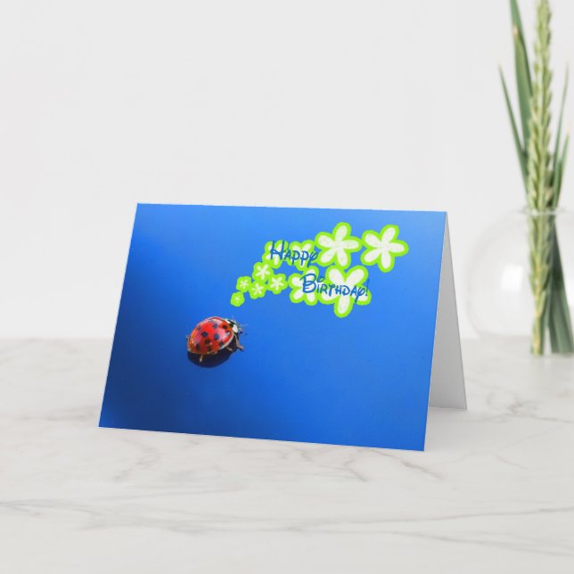 Happy Birthday Ladybug Card (Front)