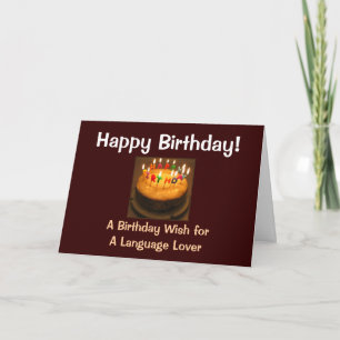 Happy Birthday Language Lover Card