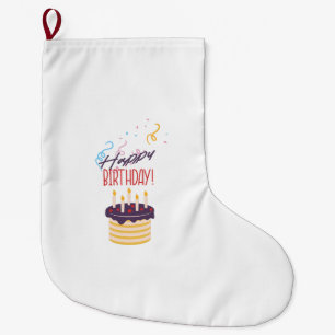 Happy birthday large christmas stocking