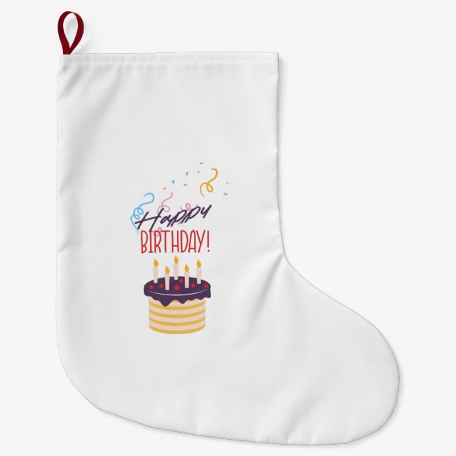 Happy birthday large christmas stocking (Front)