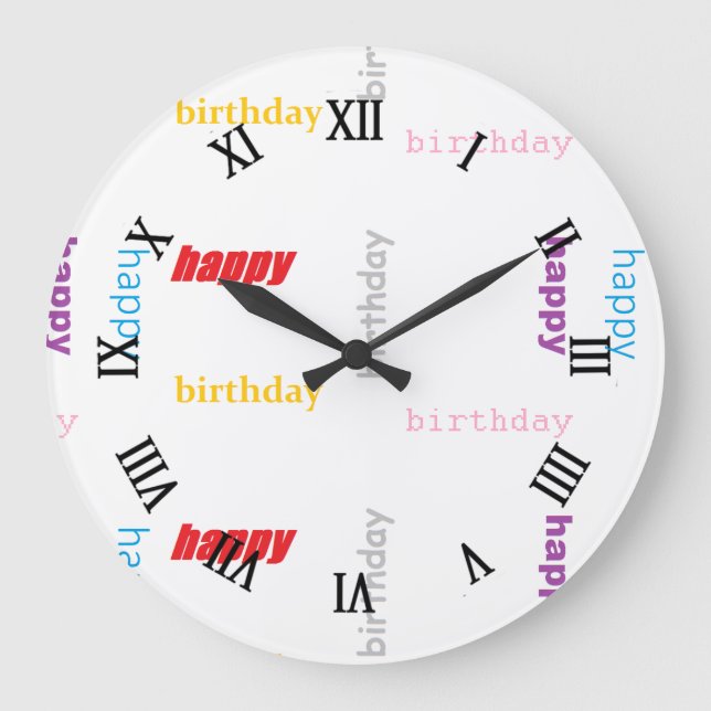 Happy birthday large clock (Front)