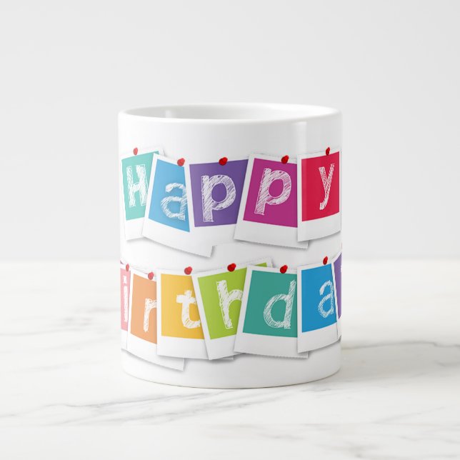 Happy Birthday Large Coffee Mug (Front)