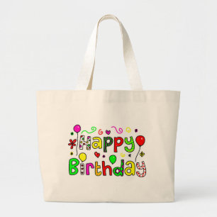 Happy Birthday Large Tote Bag