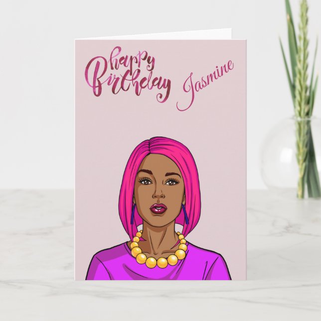 Happy Birthday Latina Ethnic  Card (Front)