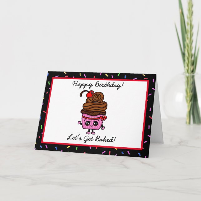 Happy Birthday, Let's Get Baked Card (Front)