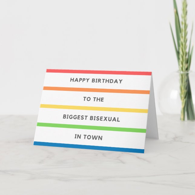 Happy Birthday LGBT Bisexual card - Rainbow (Front)