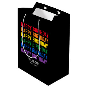 Happy Birthday LGBT Pride LGBTQ Transgender Medium Gift Bag