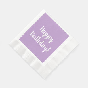 Happy Birthday Lilac Purple Birthday Party Napkin