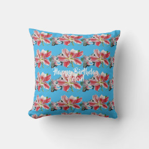 Happy Birthday Lily floral ladies Name Cuchion Cushion