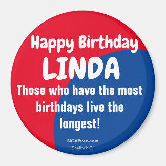Happy Birthday LINDA Refrigerator Magnet